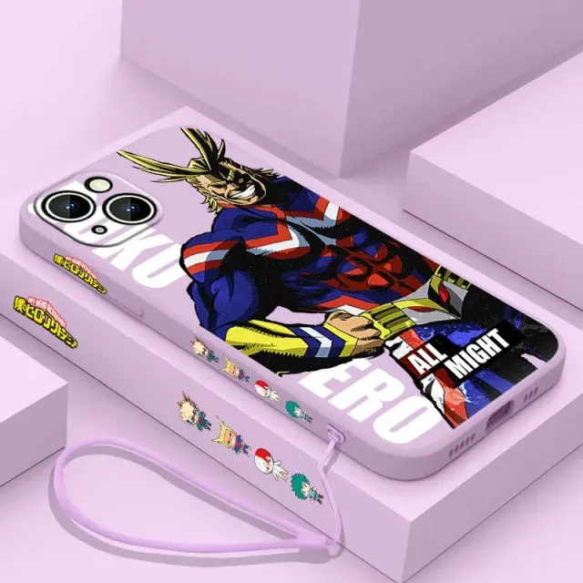 Coque en silicone stylée pour iPhone avec motifs de l'anime My Hero Academia