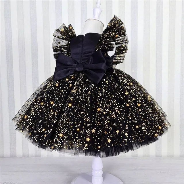 Girls formal fluffy dress with big bow