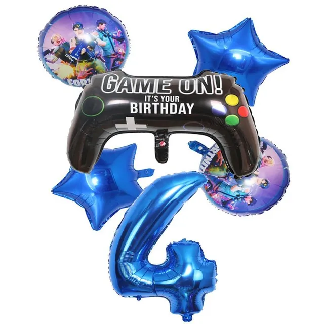 Decorațiune stylish pentru ziua de naștere cu tema jocului preferat Fortnite - set de baloane