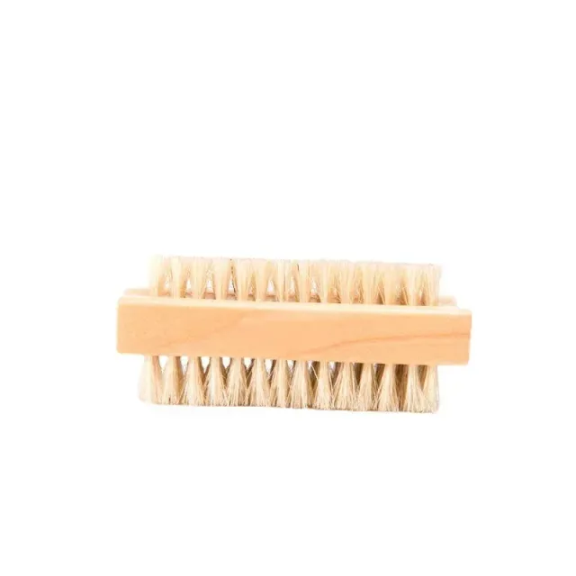 Double-sided brush with bamboo brushes for manicure