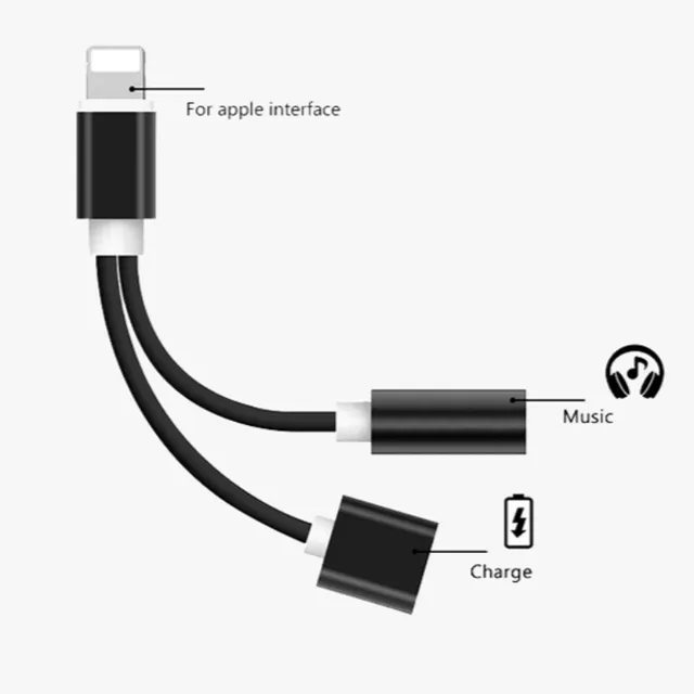 Adapter 2 w 1 do słuchawek i Lightning do iPhone'a