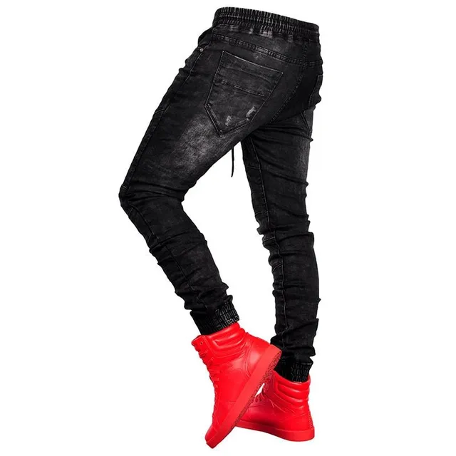 Men's jeans with drawstring waist Denim