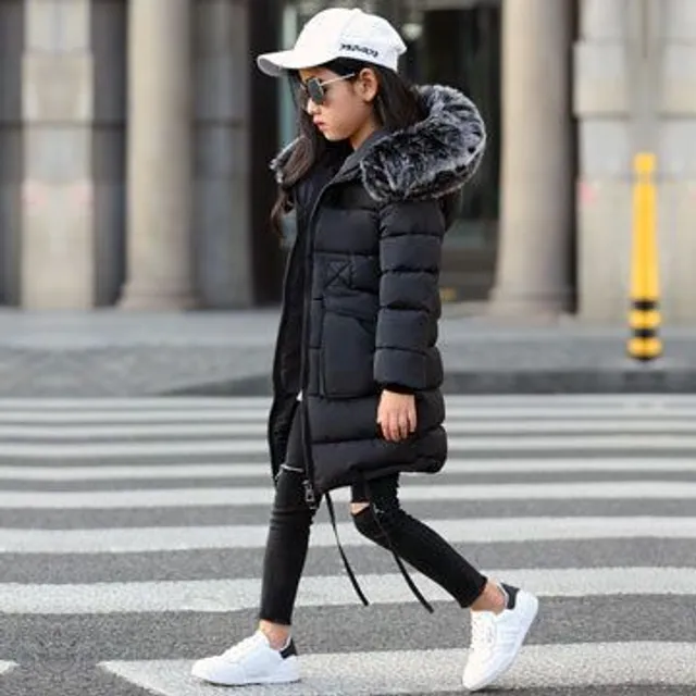 Girls coat with furry collar Lia