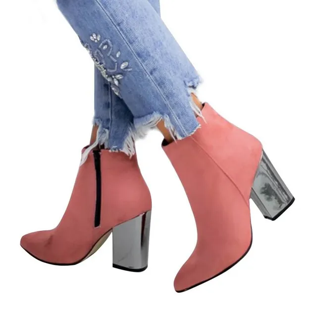 Women's trendy suede heeled boots Alice