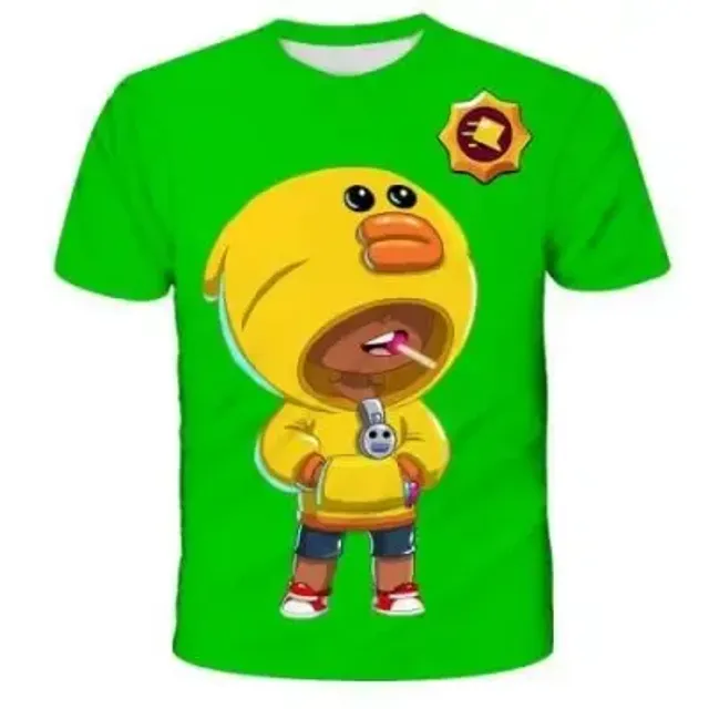 Kids short sleeve shirt with prints of popular Brawl Stars characters