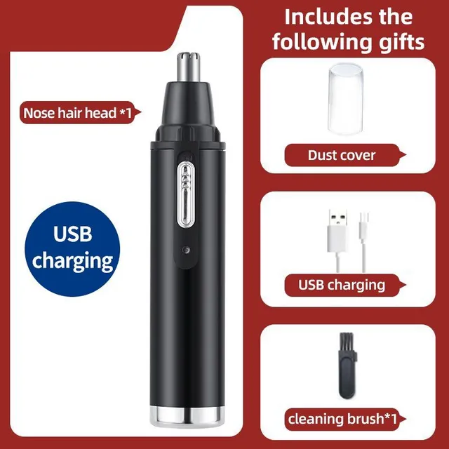 Electric Nose Hair Trimmer Rechargeable Multi-Kinetic Two in One Shaver Unisex Fully Automatic Washable Nose Shaver