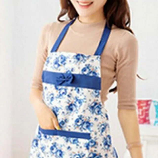 Kitchen apron with flowers - 6 colours