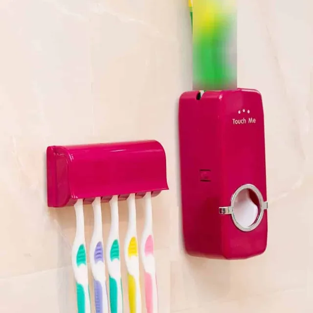 Koupelnový set | Držák na zubní kartáček, Automatický dávkovač zubní pasty