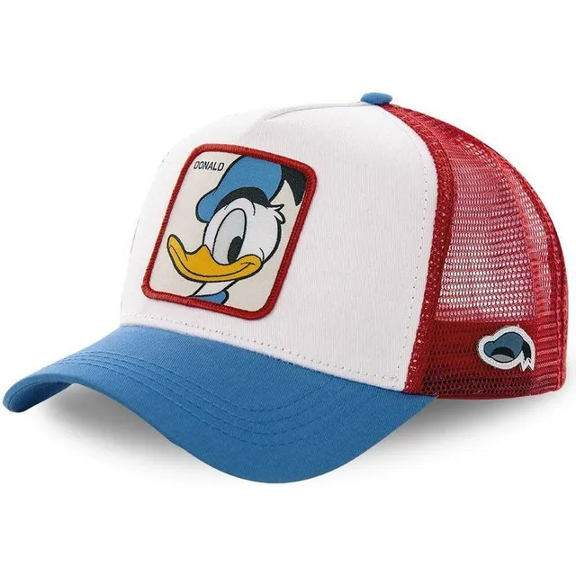 Unisex baseball cap with motifs of animated characters DONALD DUCK WHITE