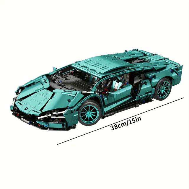 Blue set of sports cars 1288 parts - model of car, surface decoration, toy for DIY