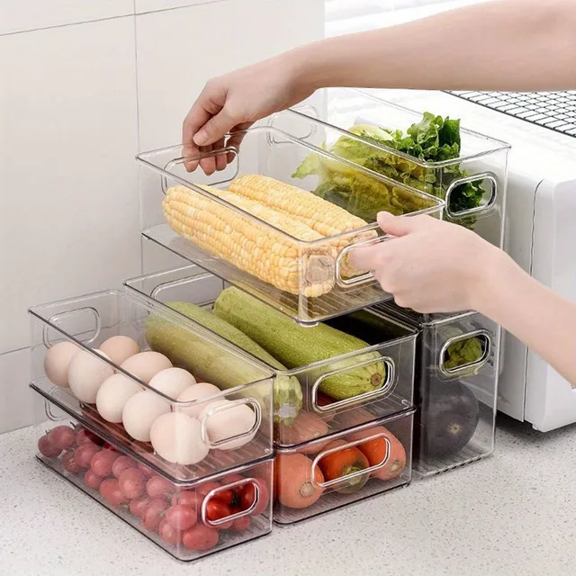 2/4/6Ks Transparent Refrigerator Storage Box, Portable Storage Container