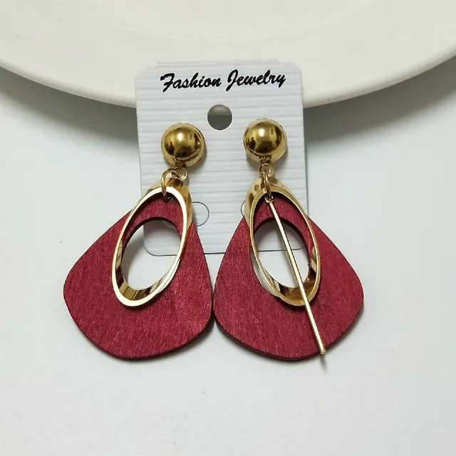 Women's luxury earrings made of African wood