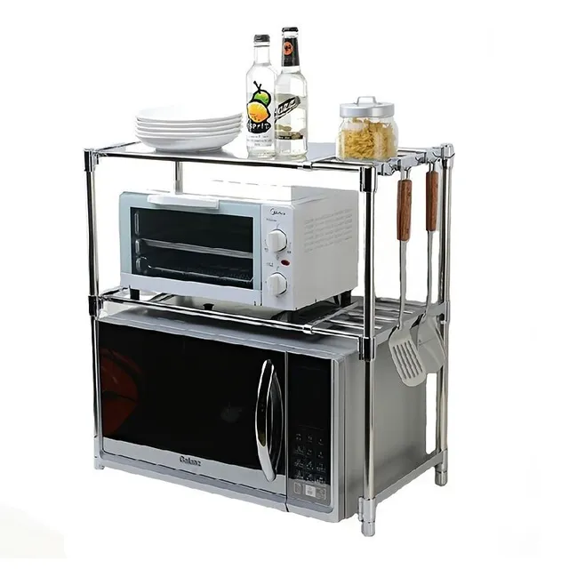 1pc multifunctional microwave Stainless steel shelf adjustable