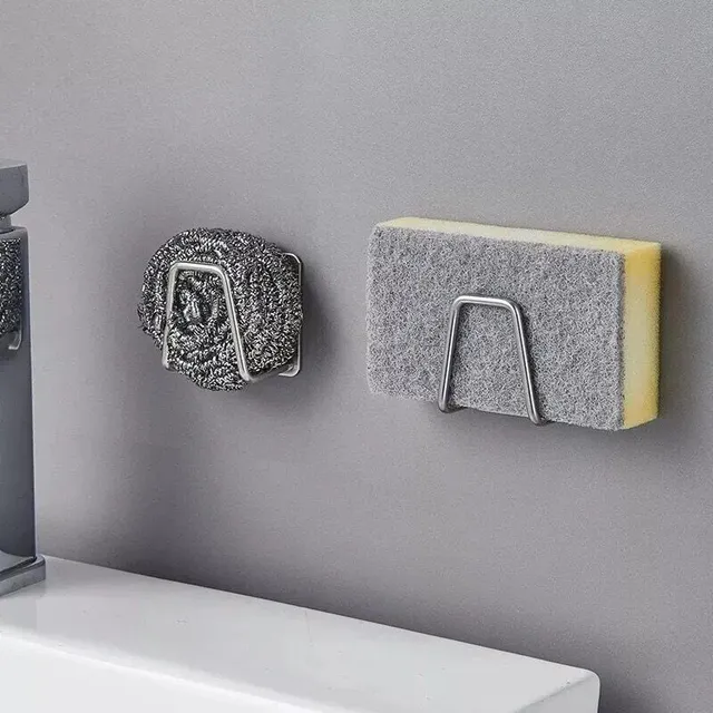 Stainless steel sponge and sink holder © Self-adhesive © Drip dryer © Storage space organizer