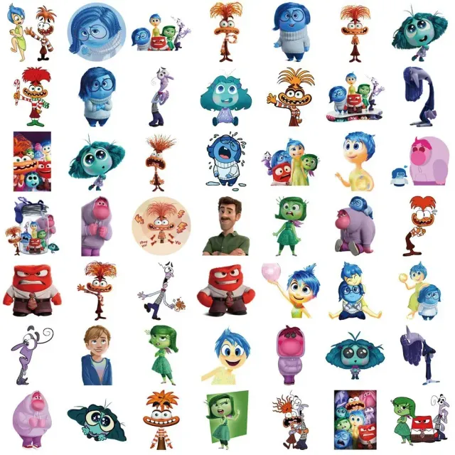 Set of 50 random waterproof stickers with theme of favorite characters from fairy tale In the head 2 - Inside Out 2