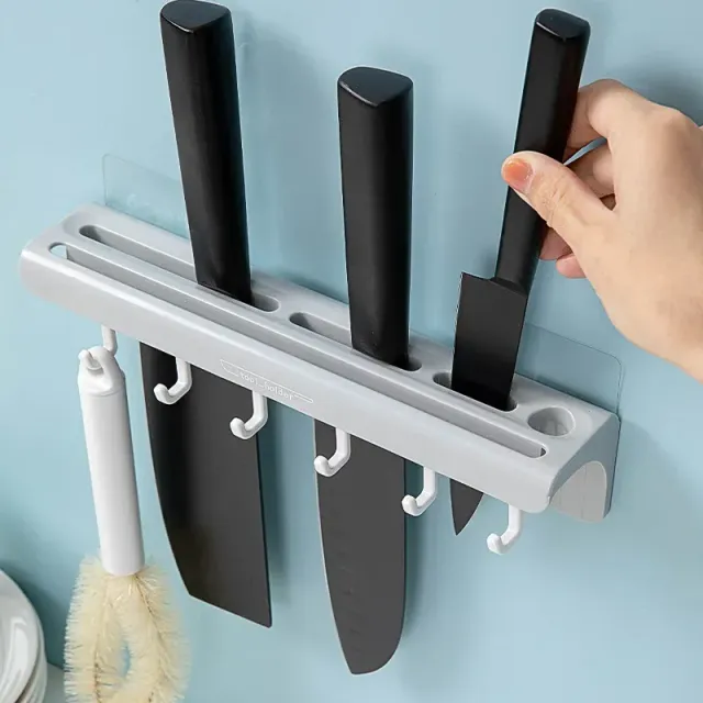 Multifunctional wall storage cabinet for kitchen knives and cutlery