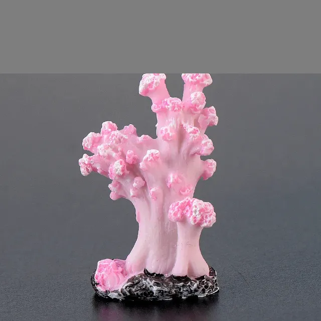 Miniature artificial corals and starfish of resin for decoration of aquariums