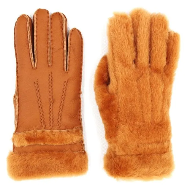 Damskie zimowe rękawiczki z owczej skóry
