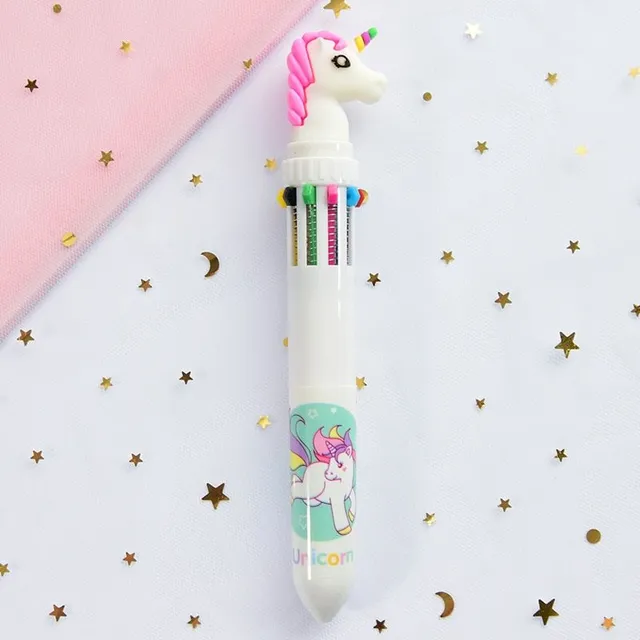 Girls school multicolour pen with Rainbow motif