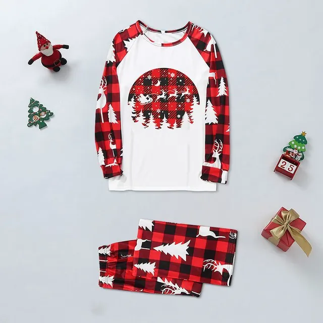 Christmas family plaid pyjamas with themed print