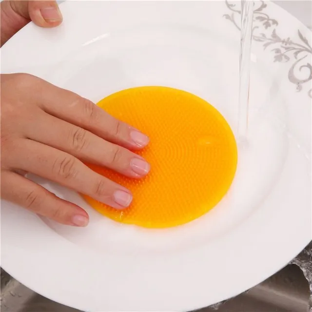 Antibacterial silicone dishwashing sponge