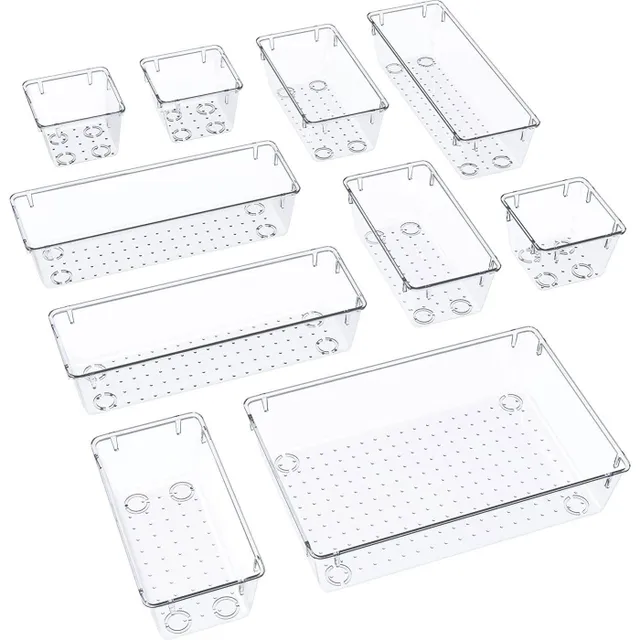 Storage organizers for drawers - bathroom, kitchen: Transparent boxes for cosmetics, jewelry, utensils and accessories