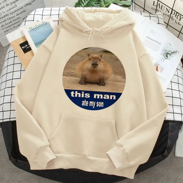 Unisex eredeti modern kenguru kapucni humoros nyomtatott capybara