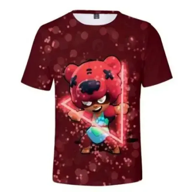 Kids short sleeve shirt with prints of popular Brawl Stars characters