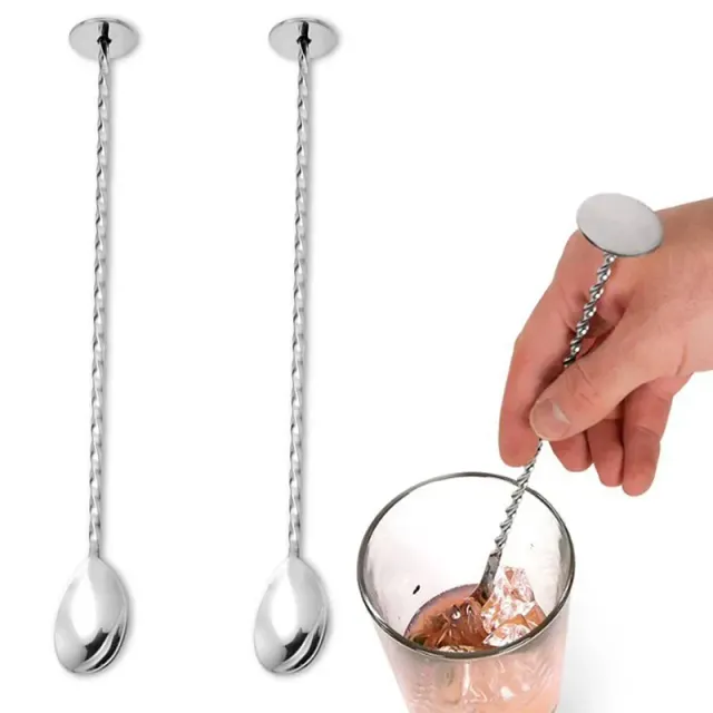 Stainless steel spoon for mixing smoothies with fine thread - ideal for professional bartenders and home mixers