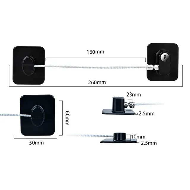 Handy key and numeric code lock for cupboards and drawers against opening Elfe