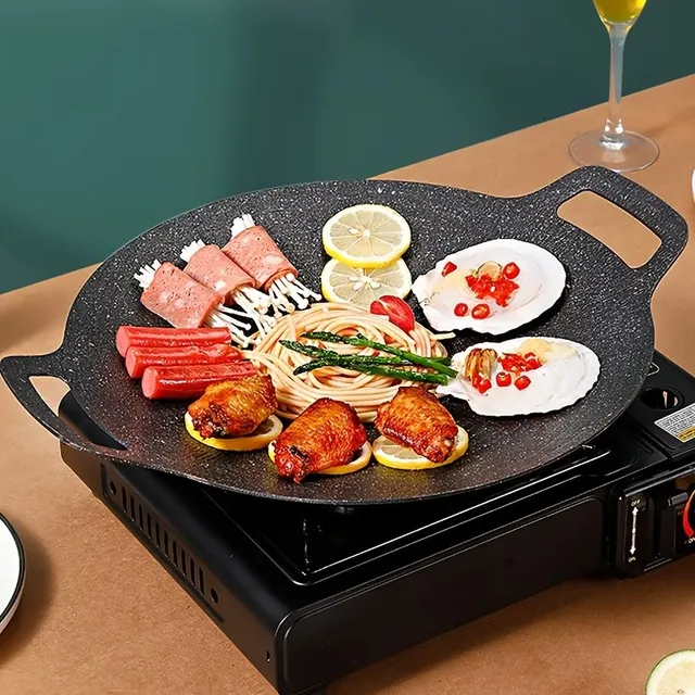 Universal cast iron grill and cooker inside and outside - Ideal for barbecue and home cooking