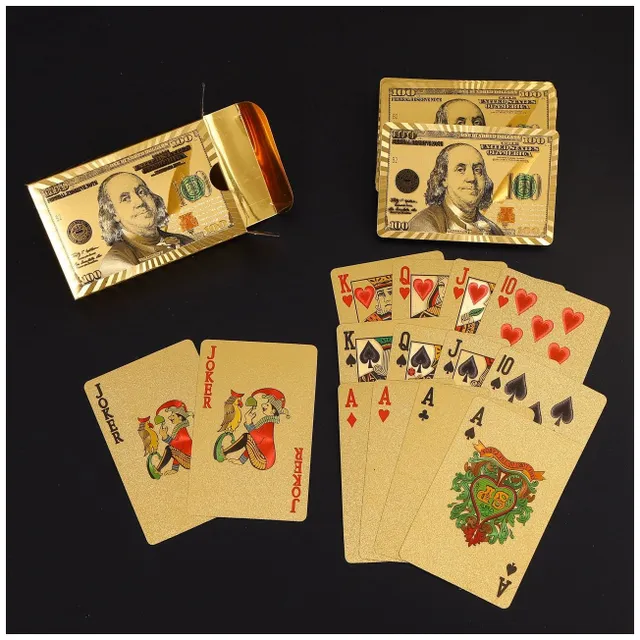 Waterproof gold plastic poker cards