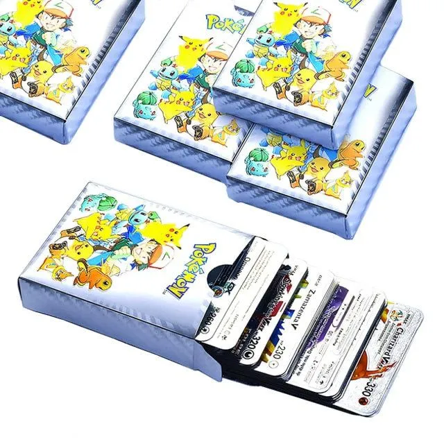 Metalowe karty Pokemon stribrna