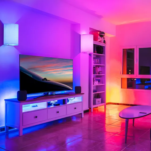 Nástěnné svítidlo dobíjecí 2v1 s látkovým stínidlem a dálkovým ovládáním, 16 RGB barev, měnitelné a stmívatelné, pro ložnici, obývací pokoj a chodbu