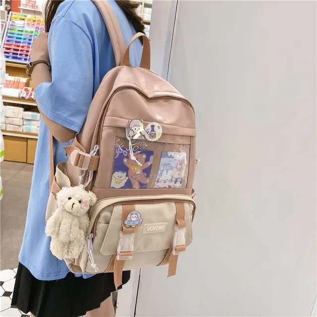 Waterproof Girls School Backpack - Kawai motif