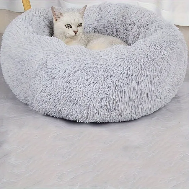 1 pc Teddy beds for dogs and cats in round shape - soft and comfortable beds