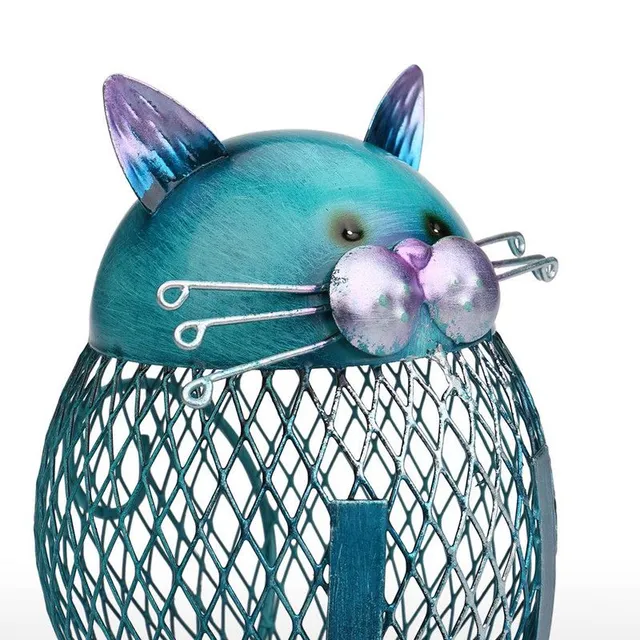 Portofel design cu motiv de pisicuță Marlet - albastru