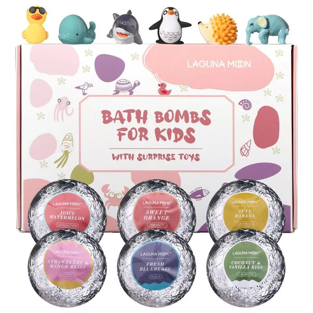 Bombe efervescente vegane pentru baie pentru copii 6 buc (6 buc)