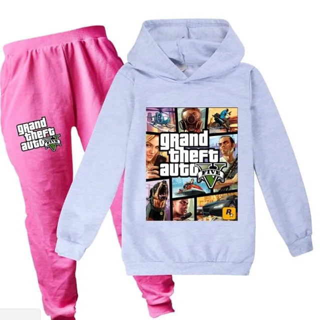 Compleu de trening pentru copii cu imprimeu cool GTA 5 color at picture 23 9-10-let