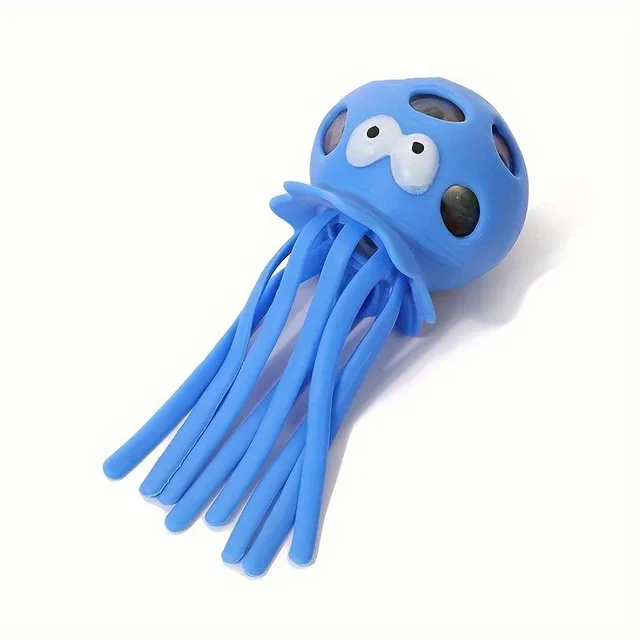 Antistress ball with sea motif - soft octopus toy with water balls