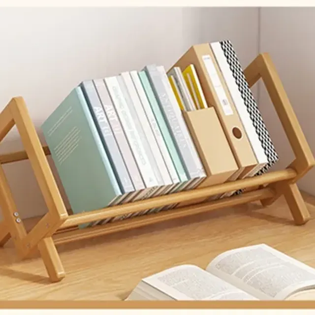 Small bamboo library for easy book storage