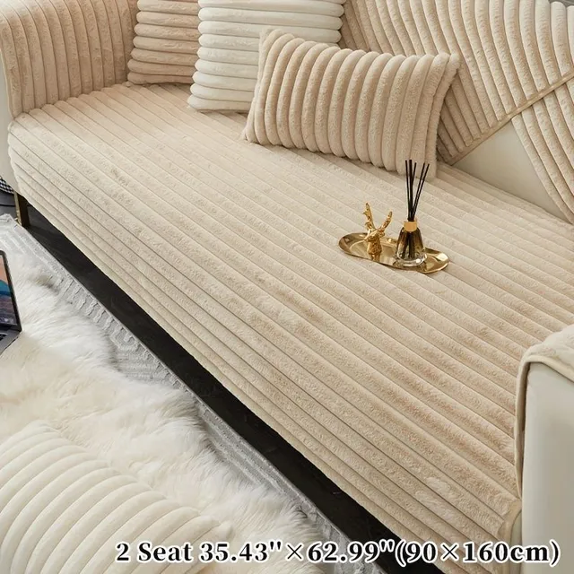 Pratelný sofa cover from artificial rabbit fur - Proslip, bedroom, study, living room - Apartment decor