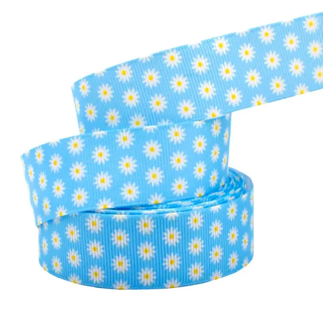 Elastic belt with printing sunflowers - 25 mm, 4.5 meters