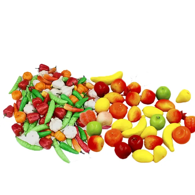 Set de jucărie pentru copii - Fructe și legume din plastic