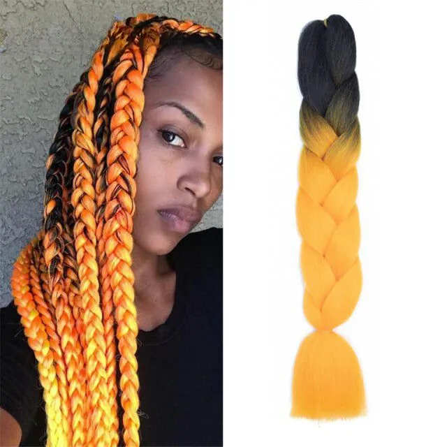 Ombre kanekalon hair on braids - more variants