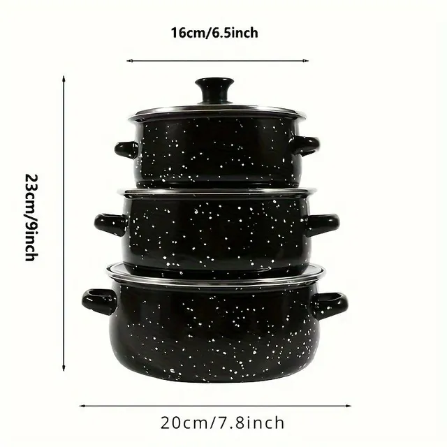 Black enamel goulash pots