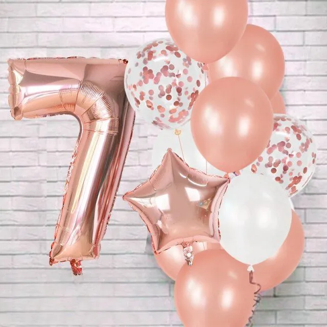 Sada balónov na oslavu vo viacerých farbách, balóny na narodeniny a výročie