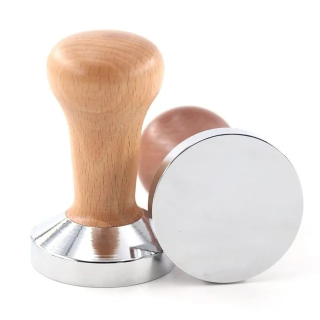 Tamper for coffee with wooden handle