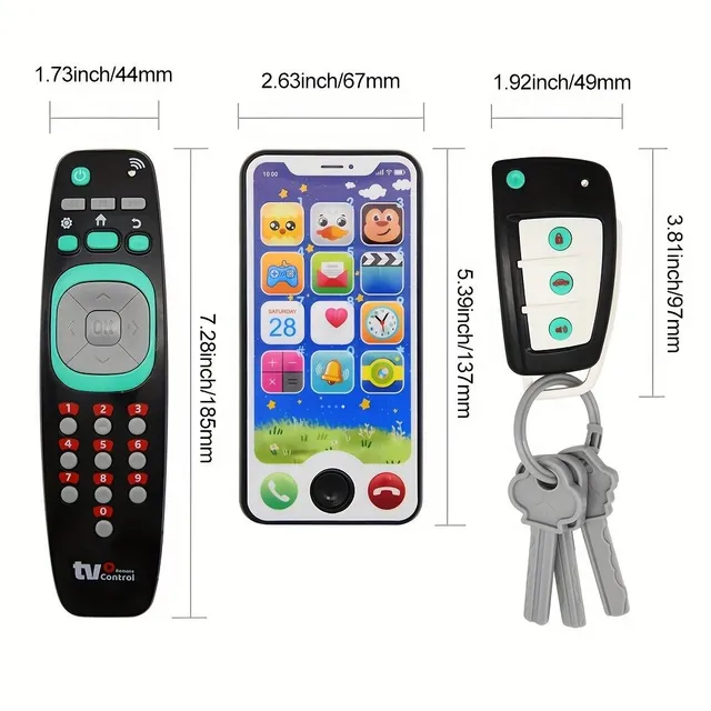 Music toy for the smallest - remote control, car key, phone (3v1)