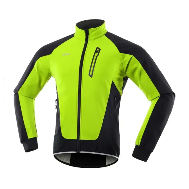 Veste de cyclisme d'hiver avec polaire thermique - Vêtements de cyclisme isolés, coupe-vent imperméable, manteau softshell